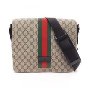 Gucci Web Flap Messenger Bag Gg Coated #325470G94B
